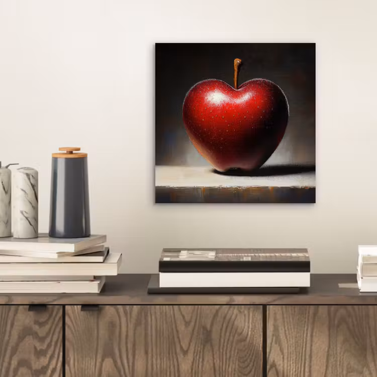 Aluminium schilderij - Apple - Hart - Rood — 2