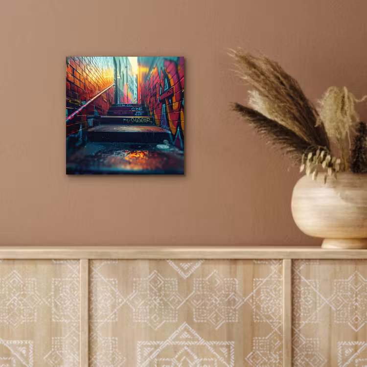 Aluminium schilderij - Architectuur - Neon - Trap - Graffiti — 5