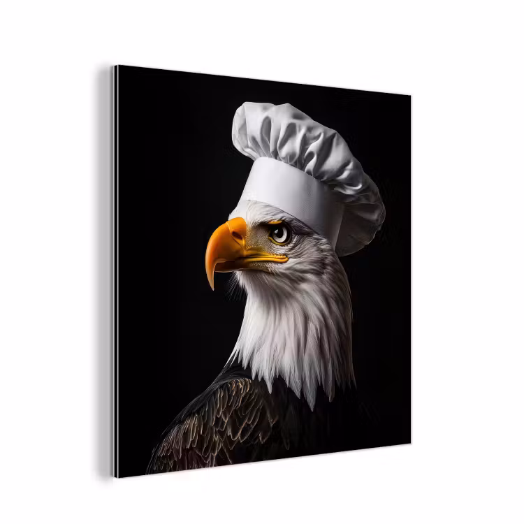 Aluminium schilderij - Arend -Amerika - Koksmuts - Vogel - Stoer — 1