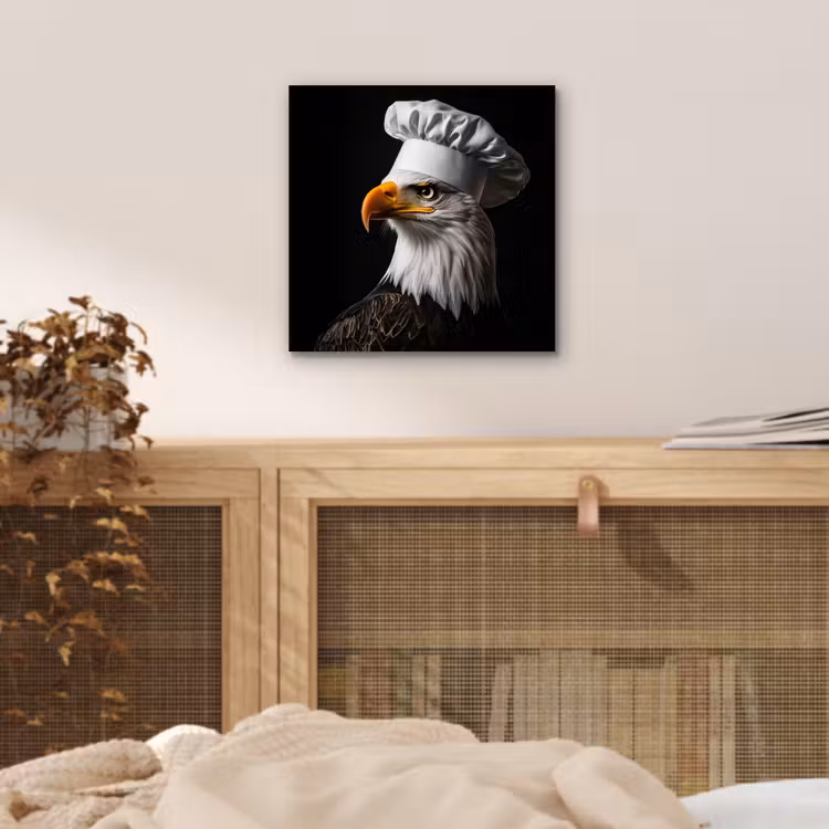 Aluminium schilderij - Arend -Amerika - Koksmuts - Vogel - Stoer — 4
