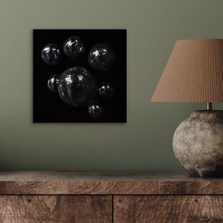 Aluminium schilderij - Discoballen - Minimalistisch - Zwart — 3