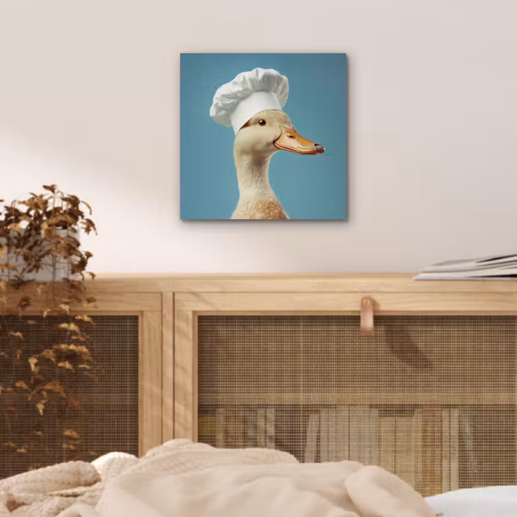 Aluminium schilderij - Eend - Koksmuts - Cute - Vogel — 4