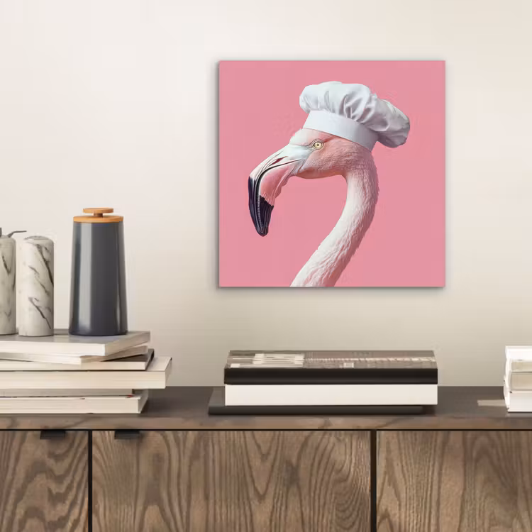 Aluminium schilderij - Flamingo - Roze - Koksmuts - Vogel — 2