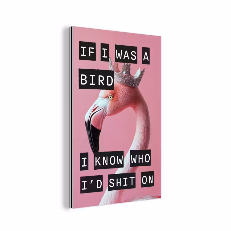 Aluminium schilderij - Flamingo - Roze - Vogel - Decoratie — 1