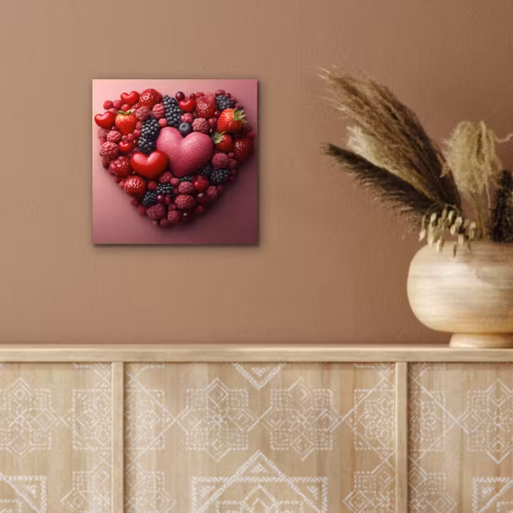 Aluminium schilderij - Fruit - Hartjes - Aardbeien - Frambozen - Bosbessen — 5