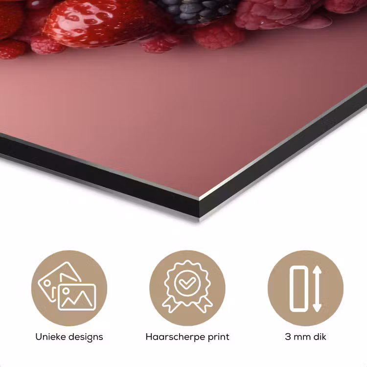 Aluminium schilderij - Fruit - Hartjes - Aardbeien - Frambozen - Bosbessen — 7