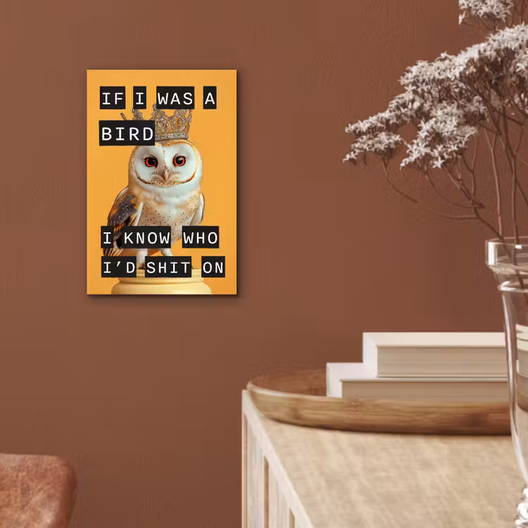 Aluminium schilderij - Geel - Uil - Vogel - Decoratie — 5
