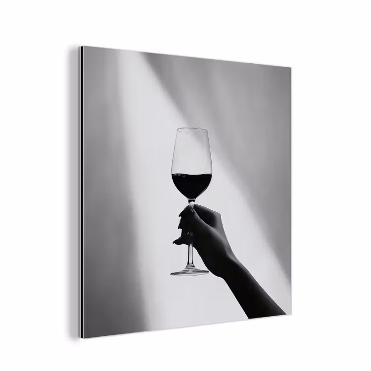 Aluminium schilderij - Lichtinval - Wijn - Rood - Glas — 1
