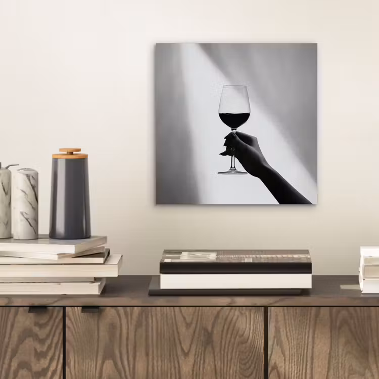 Aluminium schilderij - Lichtinval - Wijn - Rood - Glas — 2