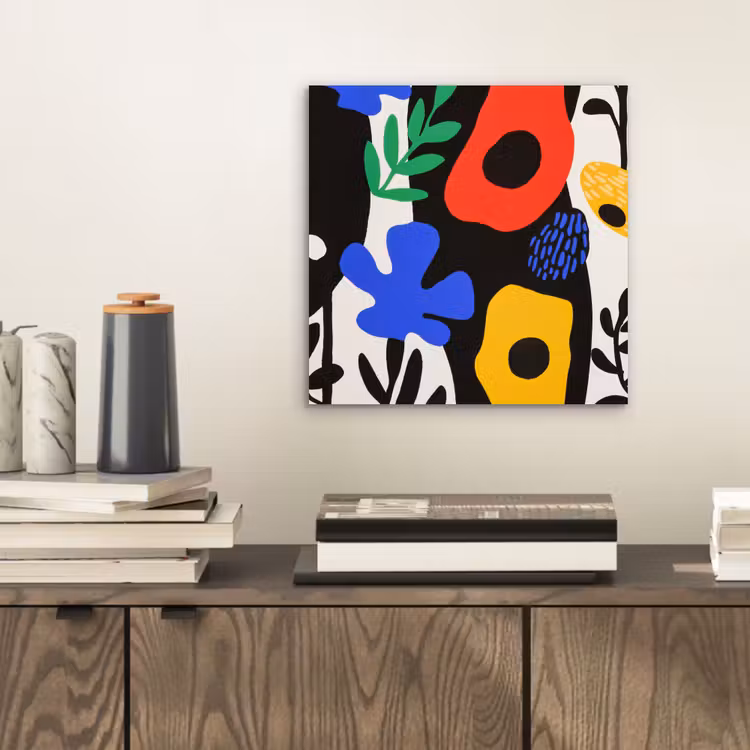 Aluminium schilderij - Bloemen - Bladeren - Abstract - Zwart — 2
