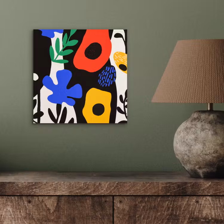 Aluminium schilderij - Bloemen - Bladeren - Abstract - Zwart — 3