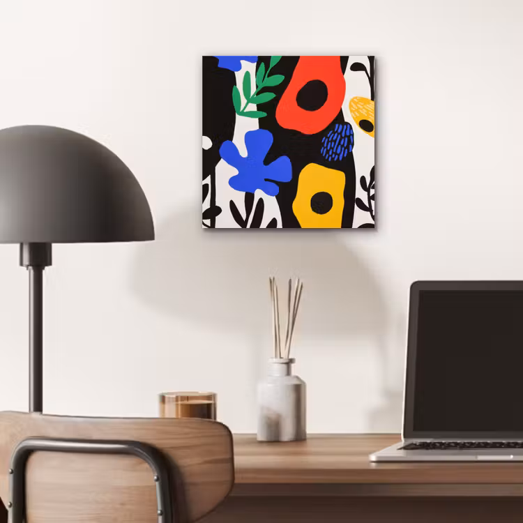 Aluminium schilderij - Bloemen - Bladeren - Abstract - Zwart — 6