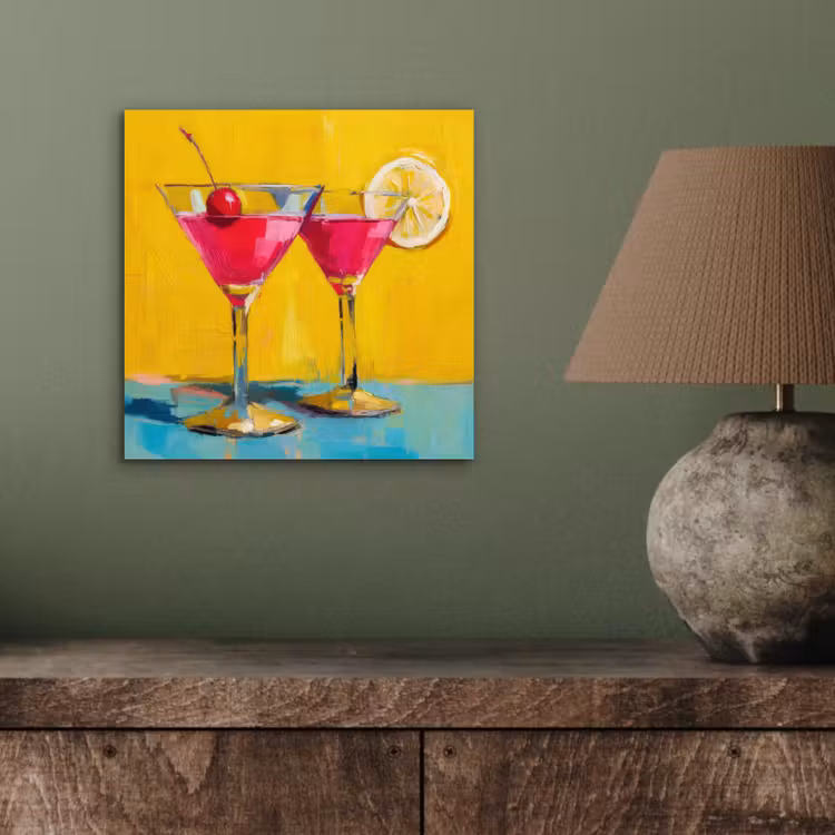 Aluminium schilderij - Glazen - Cocktail - Citroen - Kers — 3