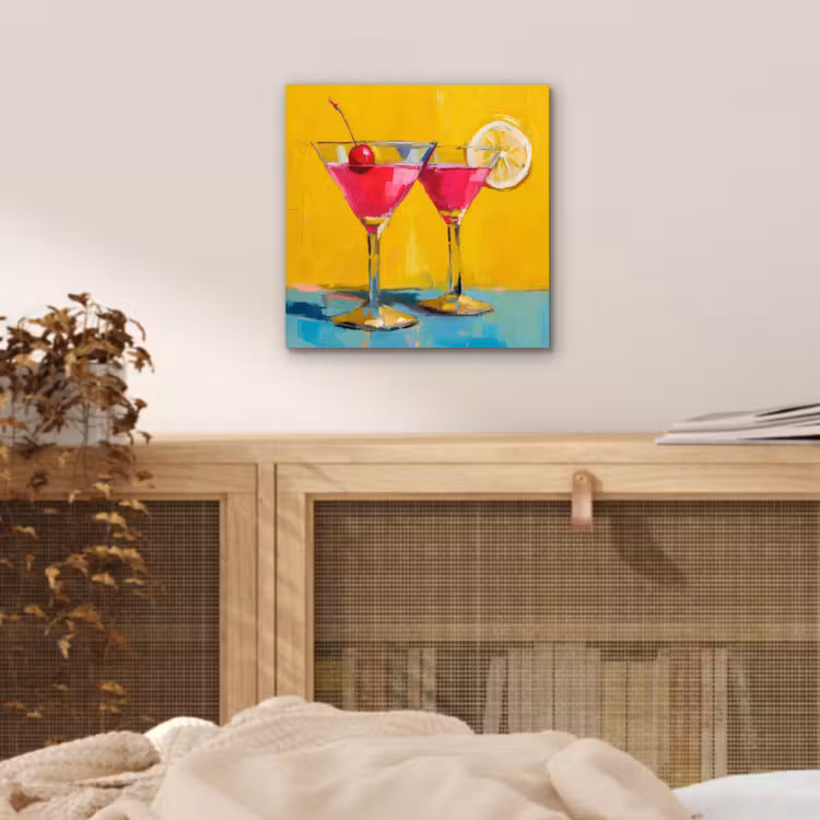 Aluminium schilderij - Glazen - Cocktail - Citroen - Kers — 4