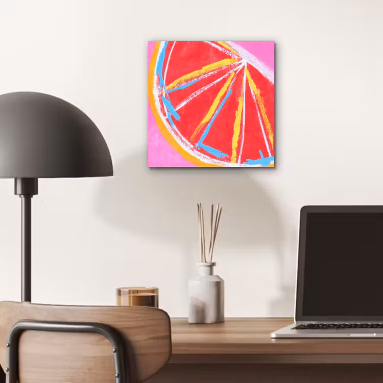 Aluminium schilderij - Grapefruit - Geschilderd - Roze - Strepen — 6