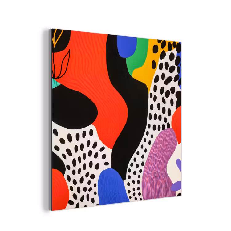Aluminium schilderij - Abstract - Vormen - Kleuren - Stippen — 1