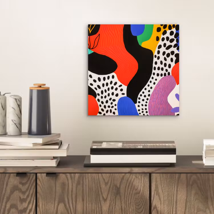 Aluminium schilderij - Abstract - Vormen - Kleuren - Stippen — 2