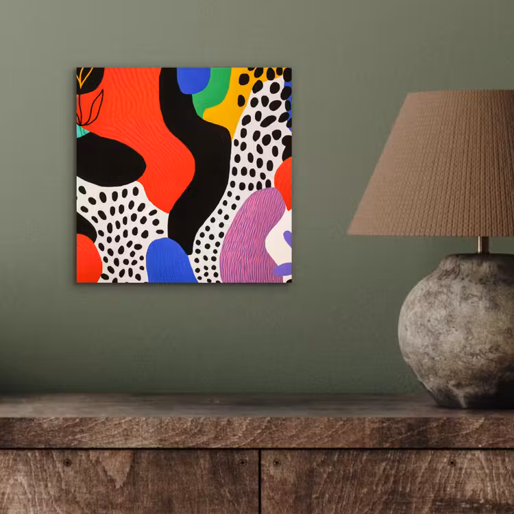 Aluminium schilderij - Abstract - Vormen - Kleuren - Stippen — 3