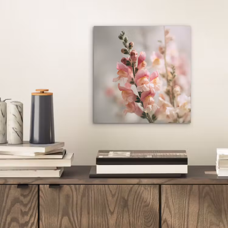 Aluminium schilderij - Bloem - Leeuwenbek - Roze - Stengel — 2