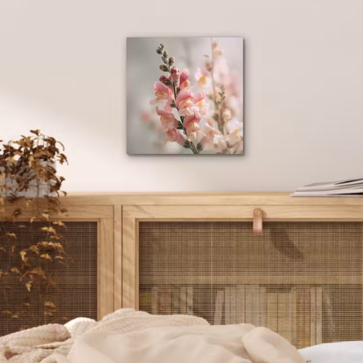 Aluminium schilderij - Bloem - Leeuwenbek - Roze - Stengel — 4