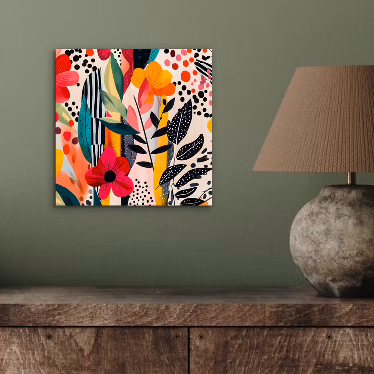 Aluminium schilderij - Bloemen - Bladeren - Abstract - Kleurrijk — 3