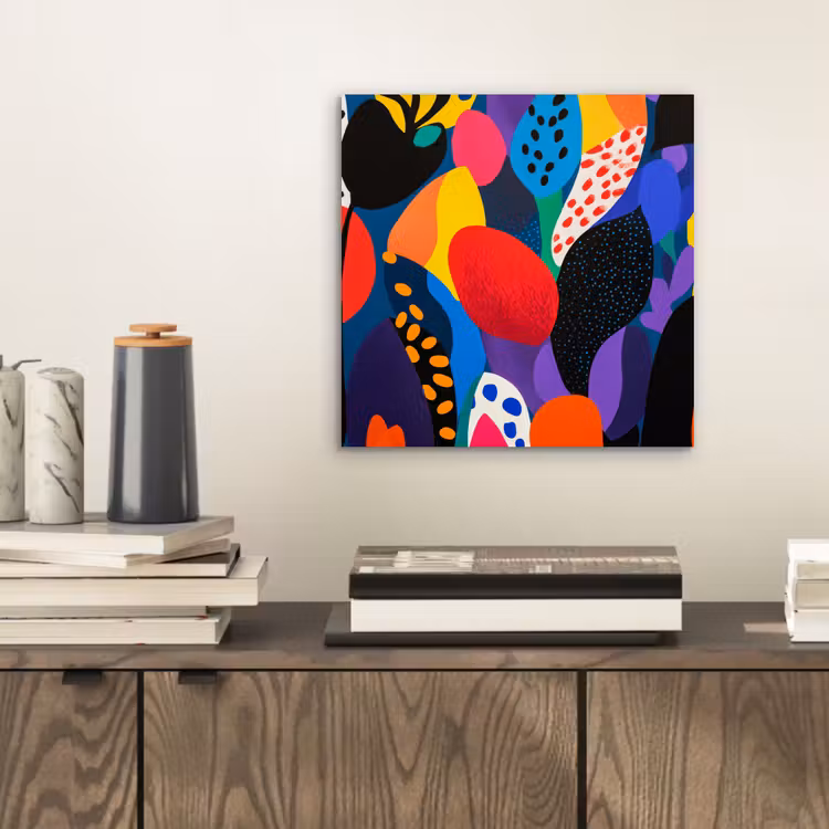 Aluminium schilderij - Bloemen - Bladeren - Abstract - Rood — 2