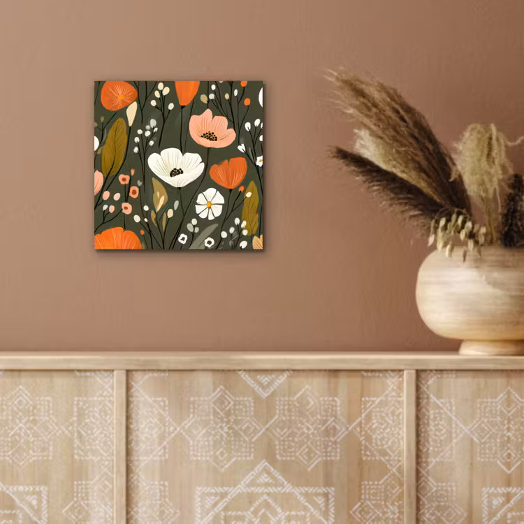 Aluminium schilderij - Bloemen - Illustratie - Groen — 5