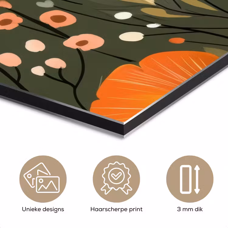 Aluminium schilderij - Bloemen - Illustratie - Groen — 7