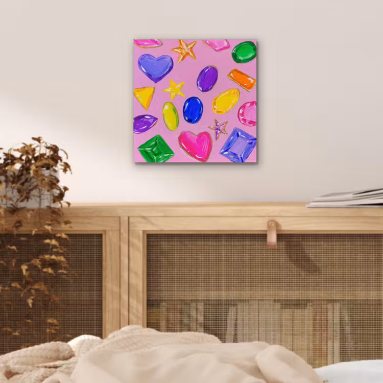 Aluminium schilderij - Edelstenen - Vormen - Hartje - Kleurrijk — 4