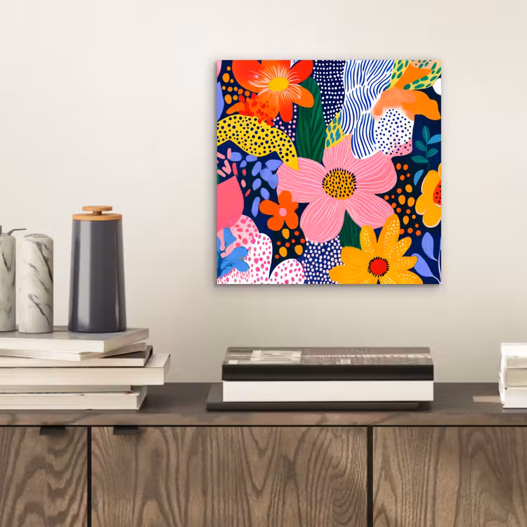 Aluminium schilderij - Kleurrijk - Bloemen - Abstract - Stippen — 2