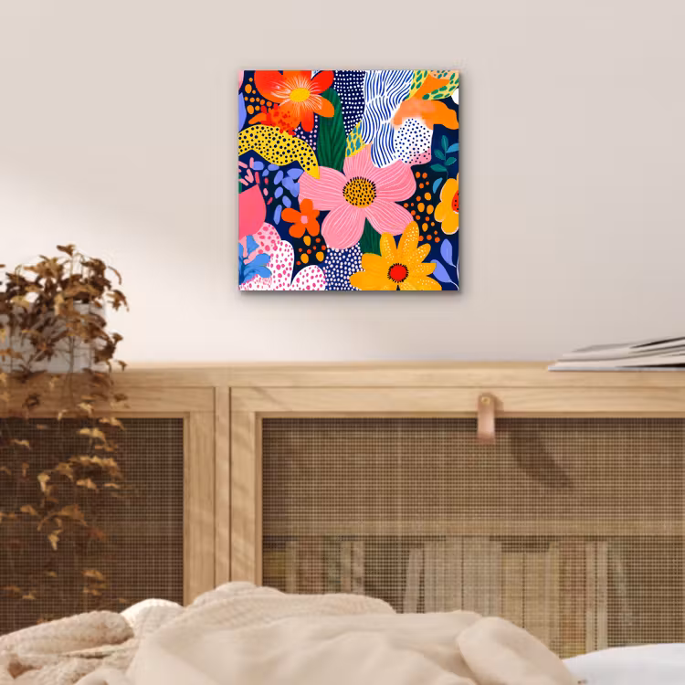 Aluminium schilderij - Kleurrijk - Bloemen - Abstract - Stippen — 4