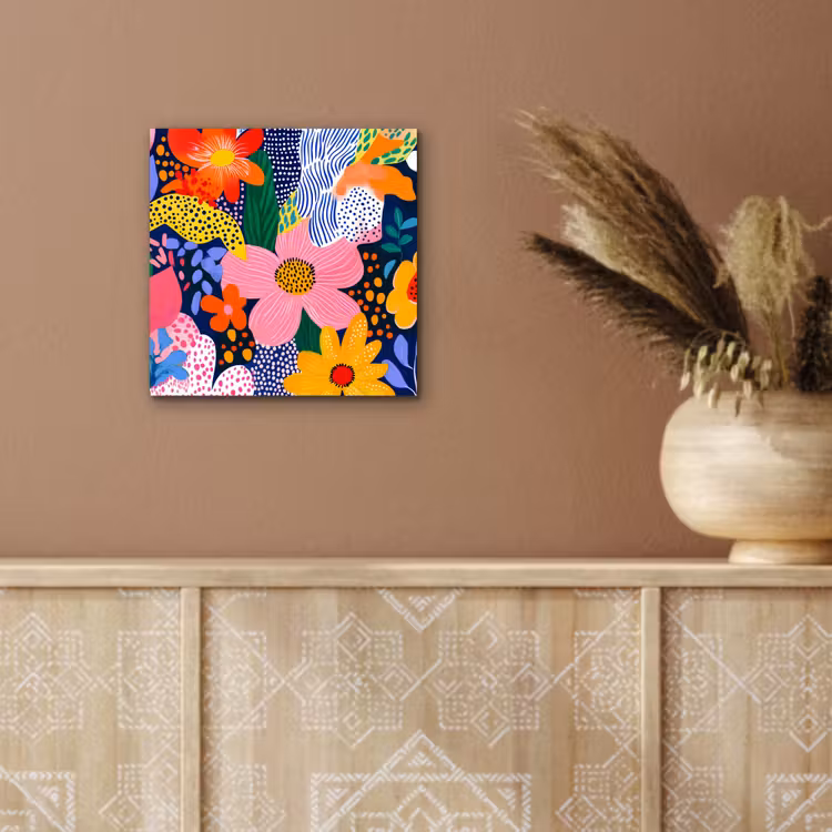 Aluminium schilderij - Kleurrijk - Bloemen - Abstract - Stippen — 5