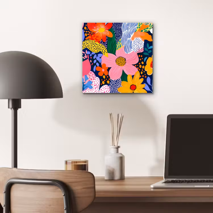 Aluminium schilderij - Kleurrijk - Bloemen - Abstract - Stippen — 6