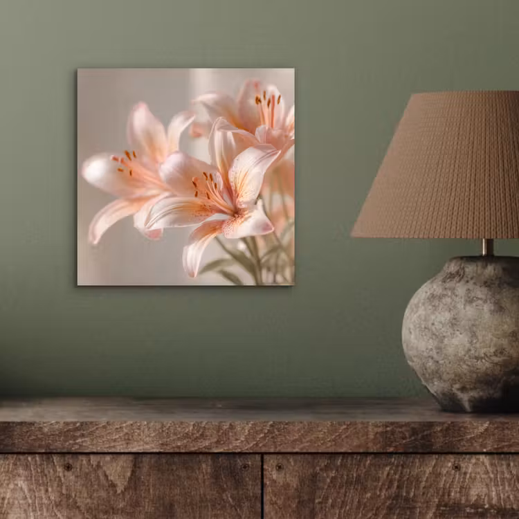 Aluminium schilderij - Lelies - Meeldraden - Roze - Wazig — 3