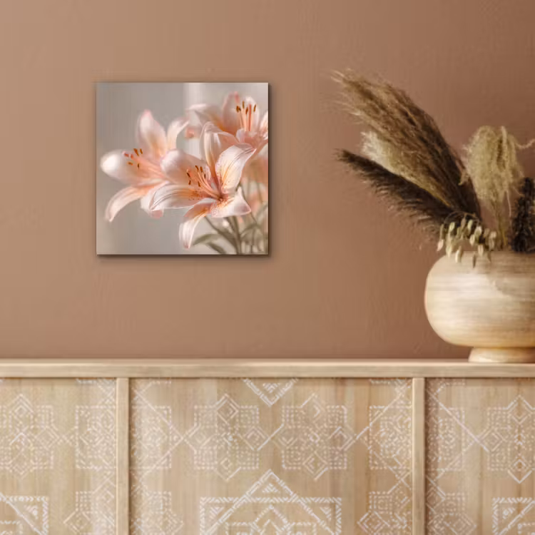 Aluminium schilderij - Lelies - Meeldraden - Roze - Wazig — 5