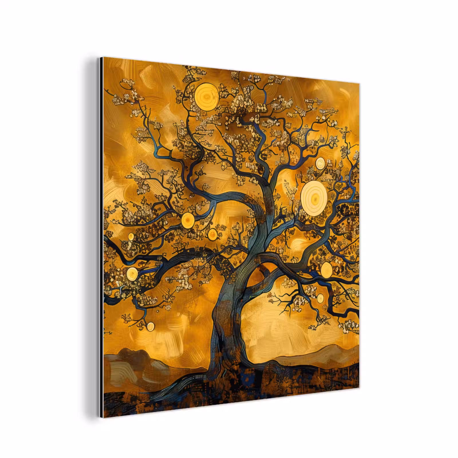 Aluminium schilderij - Boom - Levensboom - Abstract - Goud — 1
