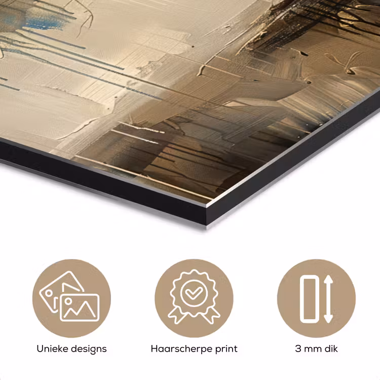 Aluminium schilderij - Beige - Abstract - Boom - Goud — 7
