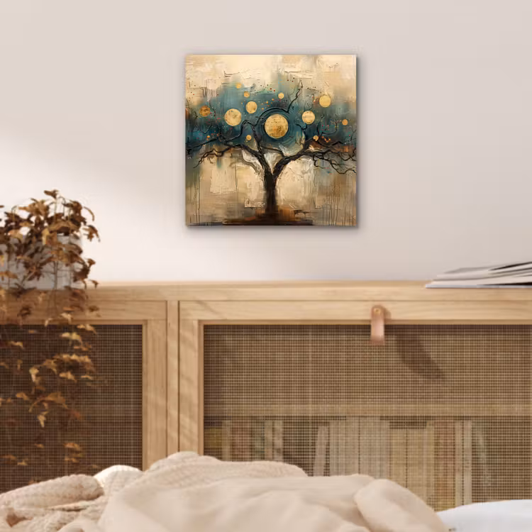 Aluminium schilderij - Boom - Kunst - Maan - Watercolor — 4