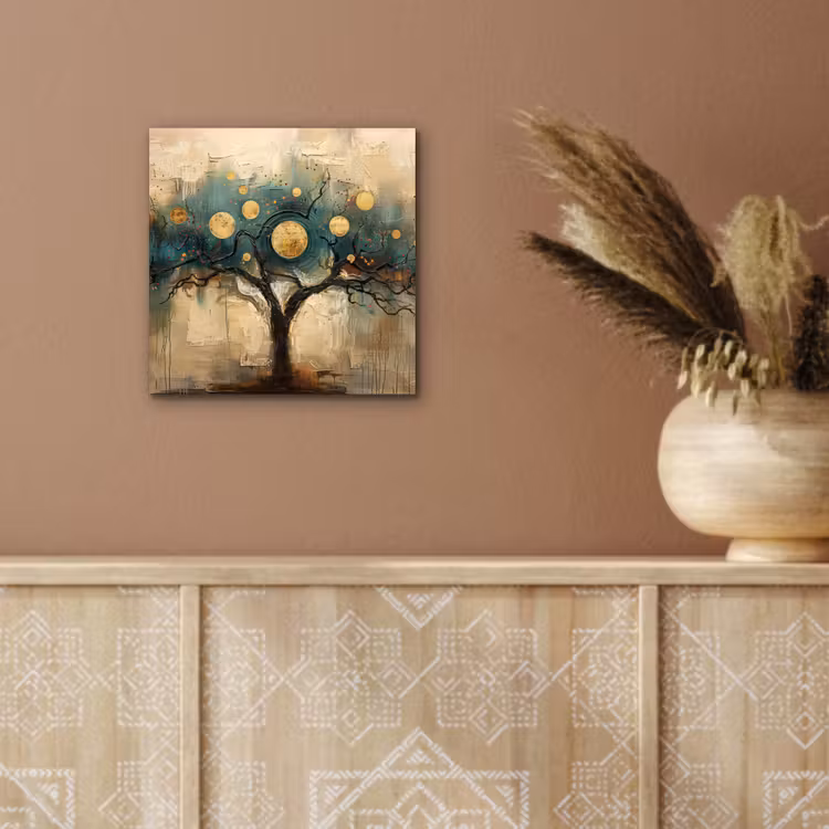 Aluminium schilderij - Boom - Kunst - Maan - Watercolor — 5