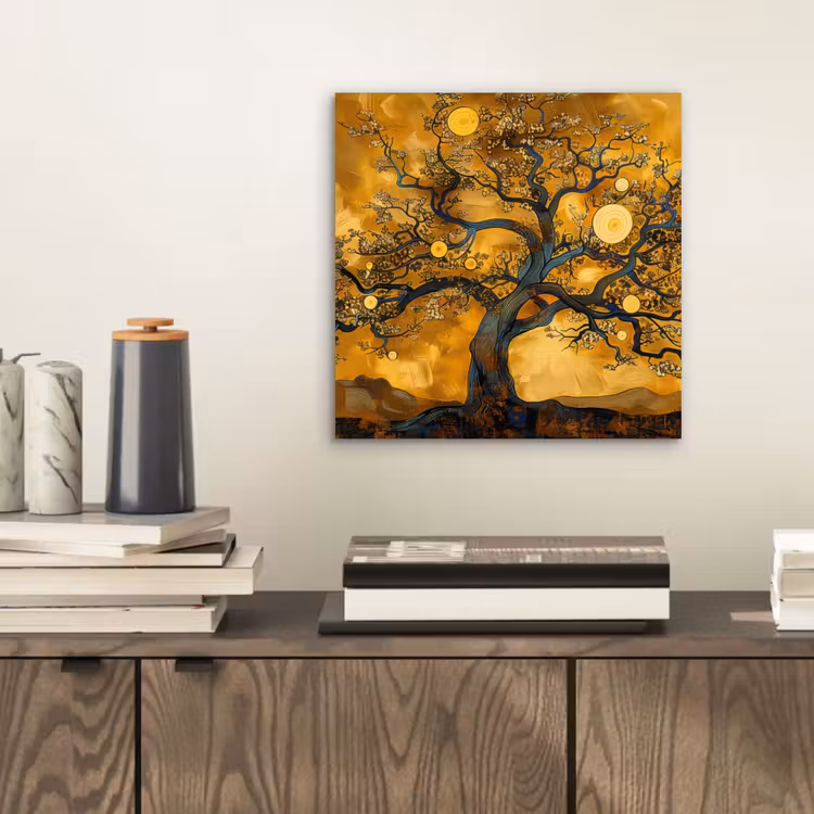 Aluminium schilderij - Boom - Levensboom - Abstract - Goud — 2