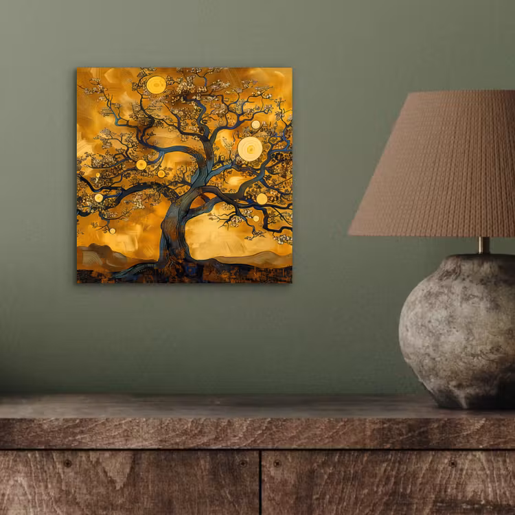 Aluminium schilderij - Boom - Levensboom - Abstract - Goud — 3