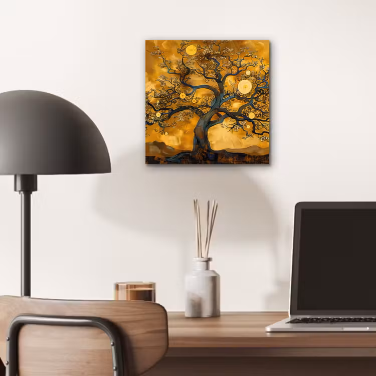 Aluminium schilderij - Boom - Levensboom - Abstract - Goud — 6