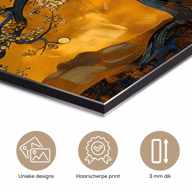 Aluminium schilderij - Boom - Levensboom - Abstract - Goud — 7