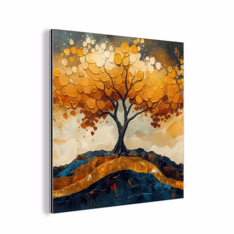 Aluminium schilderij - Boom - Natuur - Goud - Modern — 1