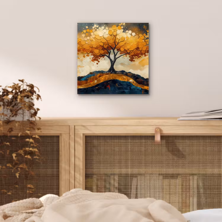Aluminium schilderij - Boom - Natuur - Goud - Modern — 4