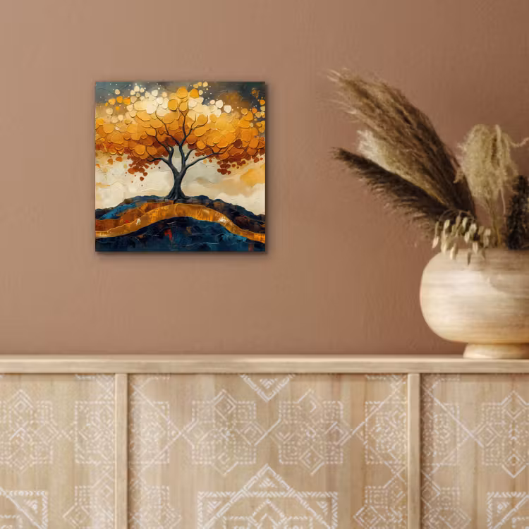 Aluminium schilderij - Boom - Natuur - Goud - Modern — 5