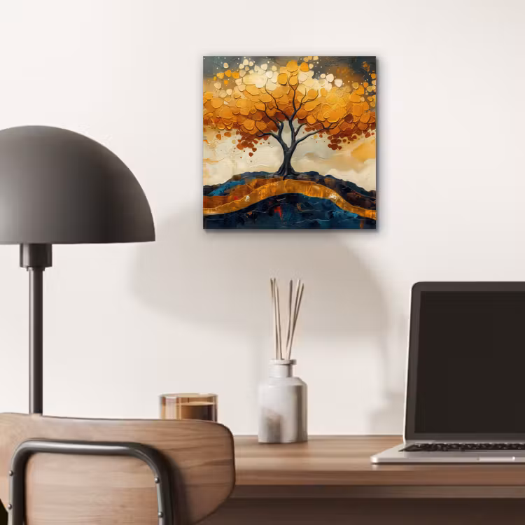 Aluminium schilderij - Boom - Natuur - Goud - Modern — 6