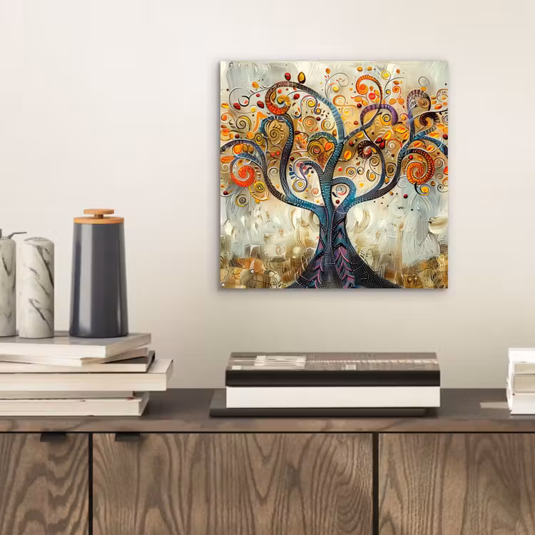 Aluminium schilderij - Kunst - Levensboom - Botanisch - Abstract — 2