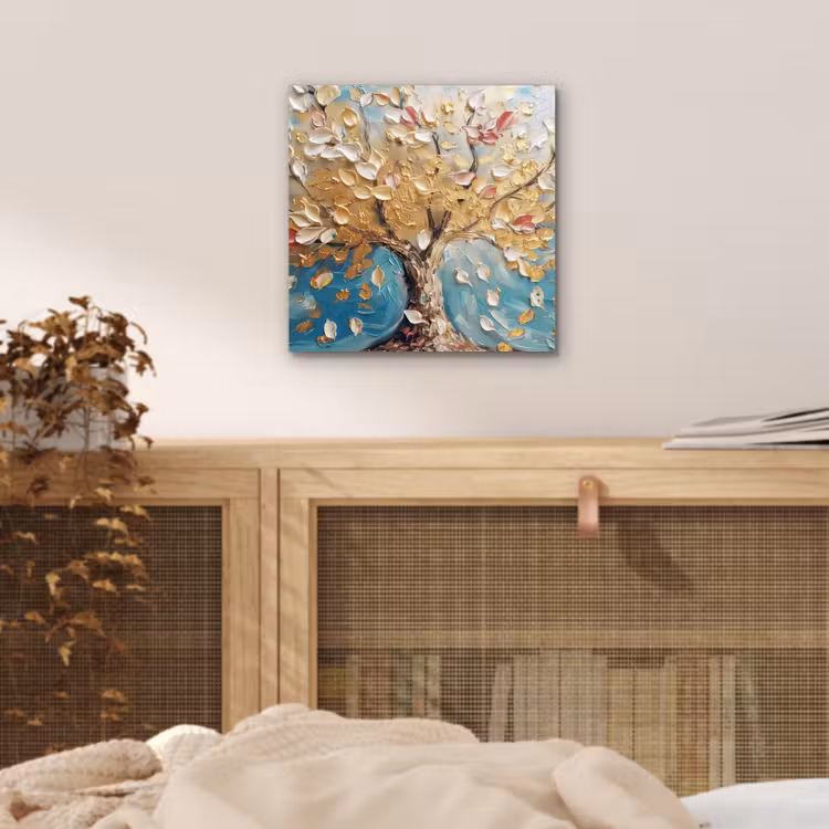 Aluminium schilderij - Boom - Blauw - Goud - Abstract - Modern — 4