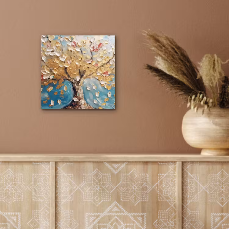 Aluminium schilderij - Boom - Blauw - Goud - Abstract - Modern — 5